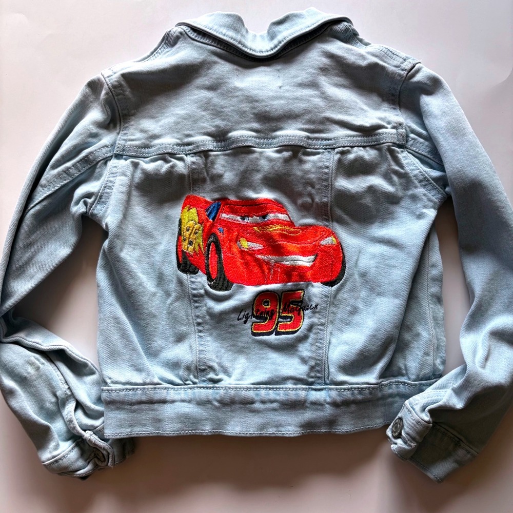 Disney Pixar‎ Cars Lightning McQueen 95 Embroidered Denim Jacket Girls 6/7
